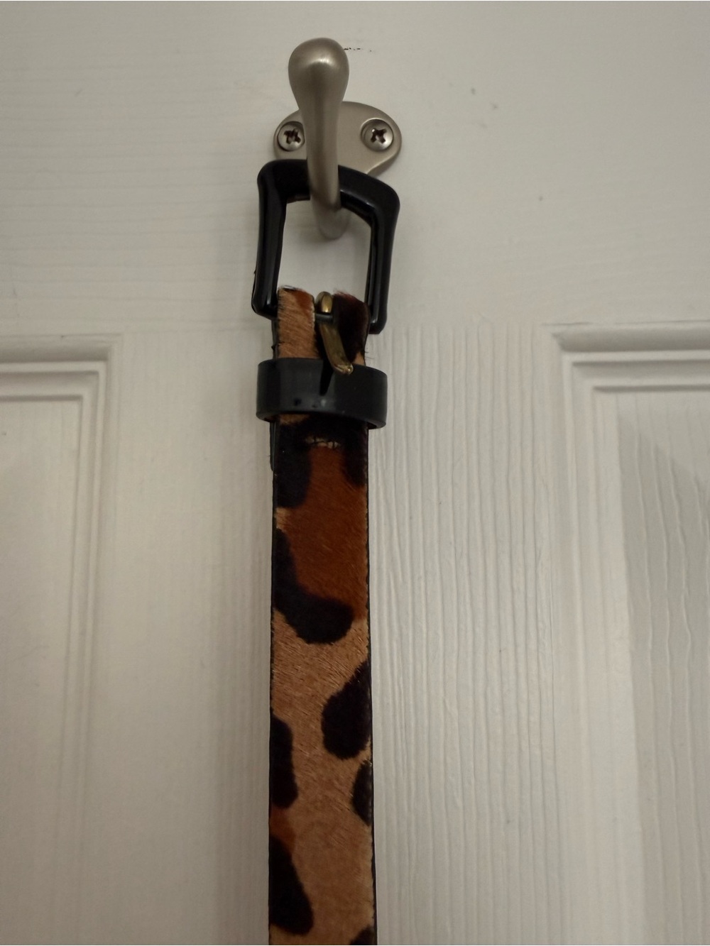 Lauren Ralph Lauren Leopard Calf hair and Patent Leather Belt. XL